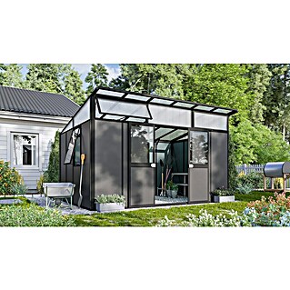 Vitavia Gerätehaus Kosmos 11500 (Außenmaß inkl. Dachüberstand (B x T): 392,8 x 295 cm, Aluminium, Schwarz/Anthrazit)