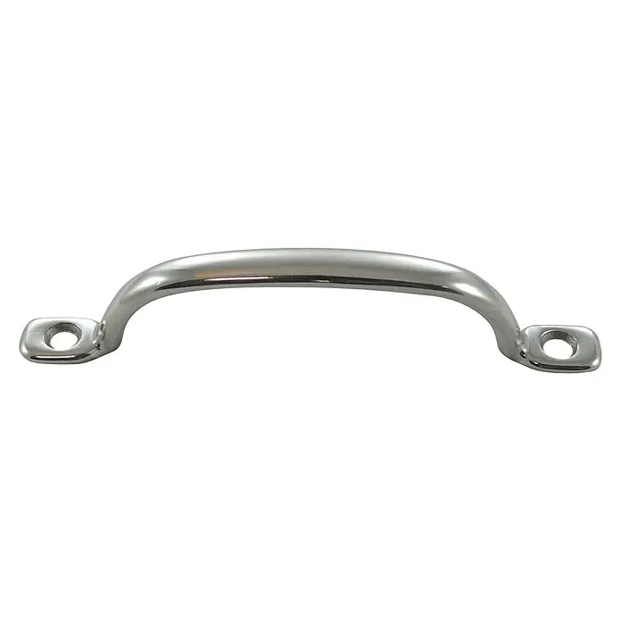Marinetech Griff - L x B x H: 150 x 17 x 27,5 mm - Verchromter Bootsgriff aus Edelstahl mit ovalem Rohr, ideal für maritime Anwendungen und Möbel. Robuste, glänzende Ausführung.