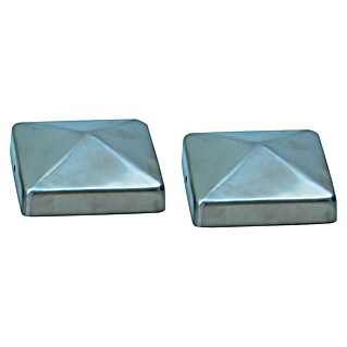 Pfostenkappe Pyramide (90 x 90 mm, Aluminium, Silber)