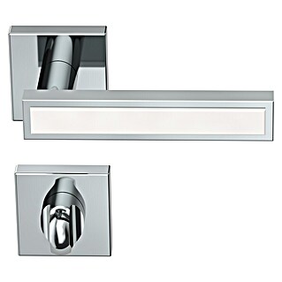 Diamond Doors Zimmertürgarnitur WC Tyler White (Chrom/Weiß, Stärke Tür: 40 mm - 45 mm, Schlitzkopf/Olive)