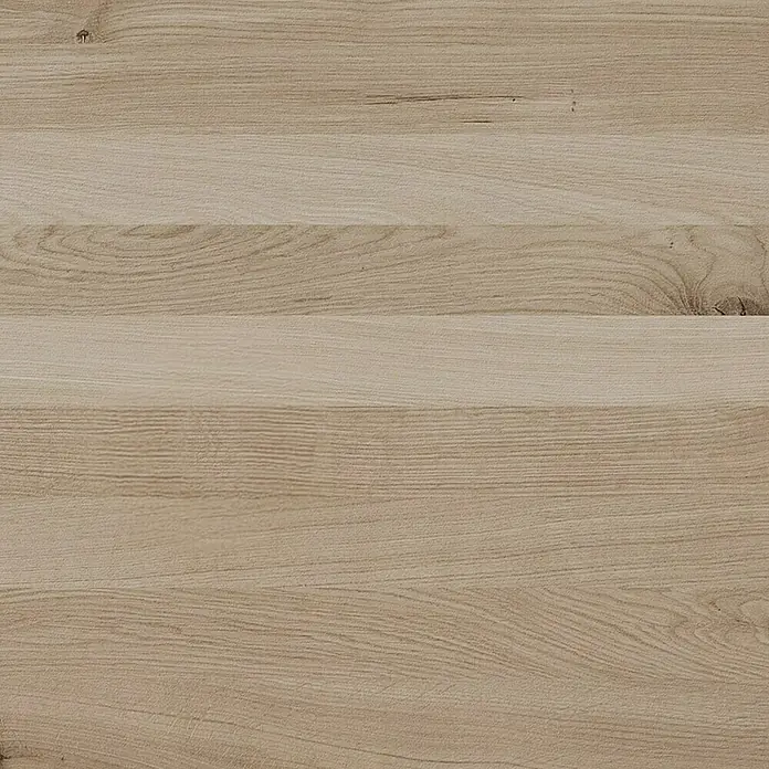 Leimholzplatte Wildeiche - Eiche, Qualitätsstufe Leimholzplatte: B/C, 900 x 1.210 x 19 mm - Detailaufnahme einer hellen Holzplatte mit feiner Maserung, ideal für Möbelbau und Innenausbau. Natürliche Optik und robuste Beschaffenheit.