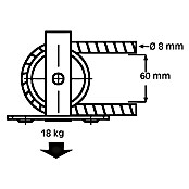 HBS Betz Seilrolle (Typ: Stehrolle, Grauguss, Traglast: 18 kg, Durchmesser: 60 mm, 1 Stk.)