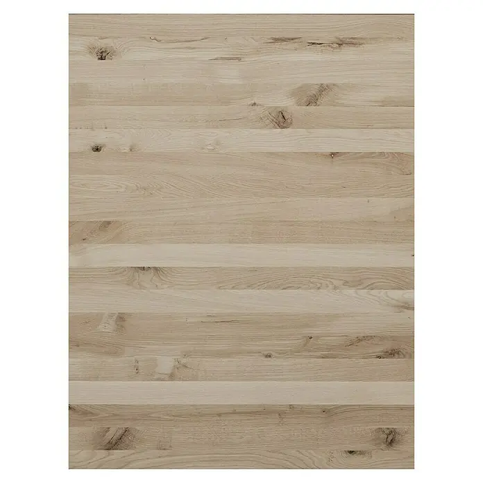 Leimholzplatte Wildeiche - Eiche, Qualitätsstufe Leimholzplatte: B/C, 900 x 1.210 x 19 mm - Helle Holzplatte mit einer deutlichen Maserung und Astlöchern. Ideal für Möbel und Innenausbau.