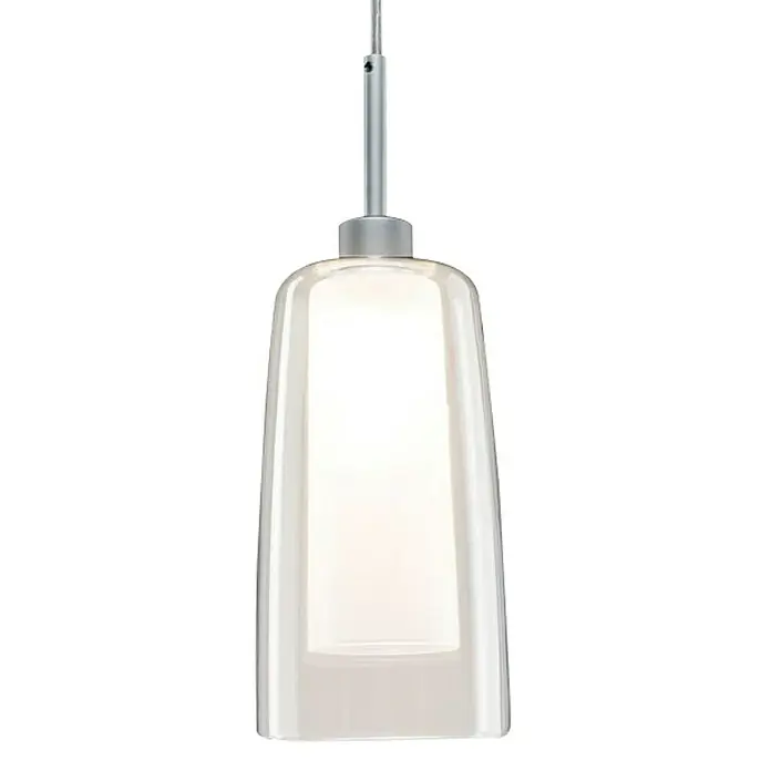 Paulmann URail LED-Pendelleuchte Arido II - 5 W, Lichtfarbe: Warmweiß, Höhe: 20 cm - Pendelleuchte mit klarem Glas und silberfarbenen Details, elegantes und modernes Design für stilvolle Beleuchtung.