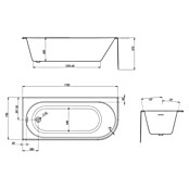 Ottofond Badewanne Mirador Corner (170 x 75 cm, Sanitäracryl, Weiß, Ausrichtung Wanne: Links) | BAUHAUS