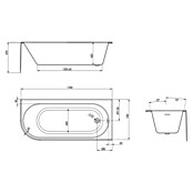 Ottofond Badewanne Mirador Corner (170 x 75 cm, Sanitäracryl, Weiß, Ausrichtung Wanne: Rechts) | BAUHAUS