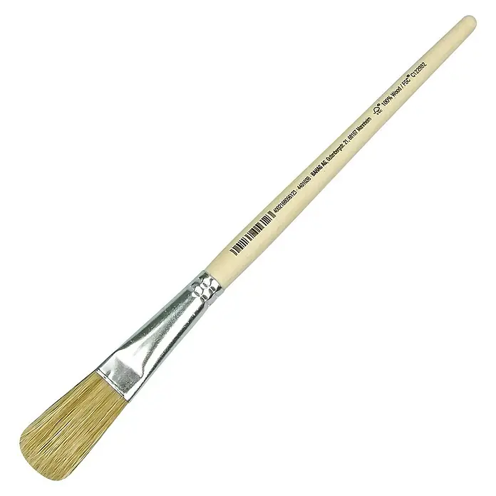 swingcolor Komfort Universal-Pinsel - Größe Pinsel: 3, Chinaborsten, Naturholz - Ein Pinsel mit Holzgriff und silberner Zwinge, geeignet für verschiedene Maltechniken.