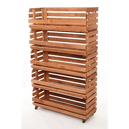Proregal  Holzregal Gemüseregal VeggieRoll mit Rollen