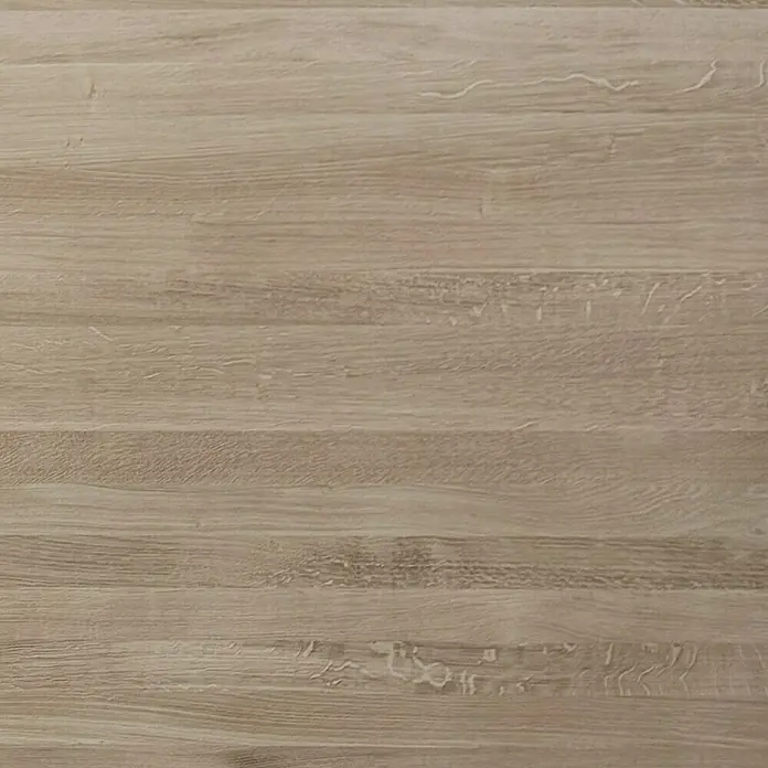 Leimholzplatte - Eiche, Qualitätsstufe Leimholzplatte: A/B, 2.400 x 1.210 x 26 mm - Helle Holzmaserung mit horizontalen Linien, die eine natürliche und warme Textur für Möbel oder Hintergründe bietet.