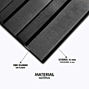 Floordirekt Läufer Breit gerippt (350 x 100 x 0,6 cm, Schwarz) | BAUHAUS