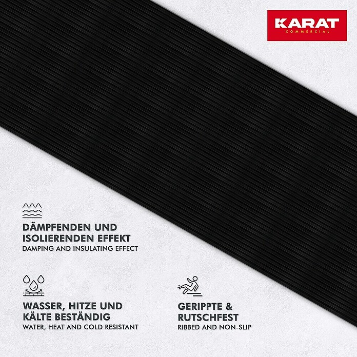 Floordirekt Läufer Breit gerippt (400 x 100 x 0,3 cm, Schwarz) | BAUHAUS