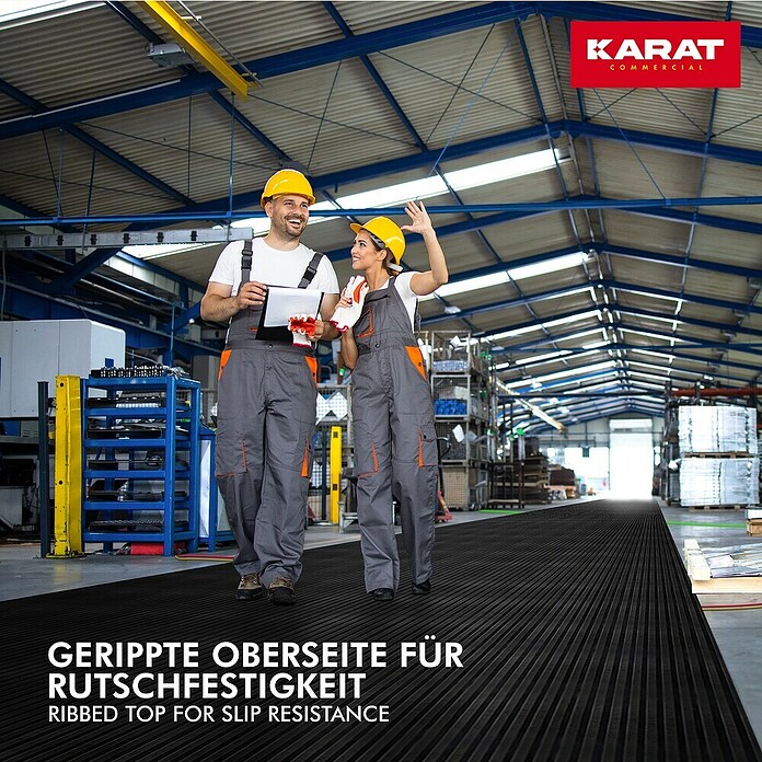 Floordirekt Läufer Breit gerippt (400 x 100 x 0,3 cm, Schwarz) | BAUHAUS