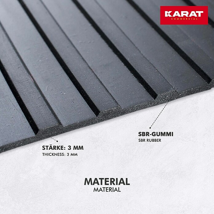 Floordirekt Läufer Breit gerippt (400 x 100 x 0,3 cm, Schwarz) | BAUHAUS