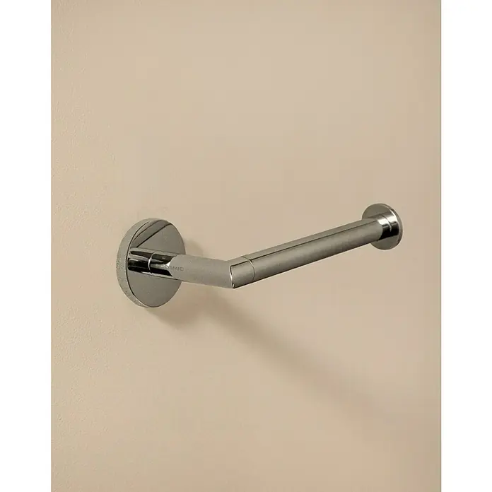 Cosmic Portarrollos Dual Start - Sin tapa, Cromo - Este elegante portarrollos de papel higiénico de metal cromado es un complemento elegante y funcional para cualquier baño moderno.