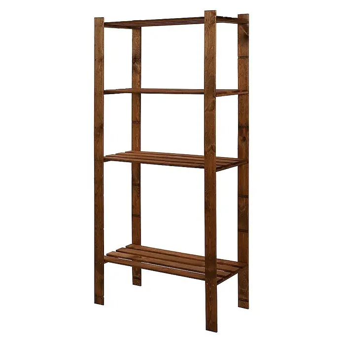 Proregal Holzregal PINEPEAK - H x B x T: 150 x 80 x 38 cm, Anzahl Böden: 4 Stk., Schrauben, Braun