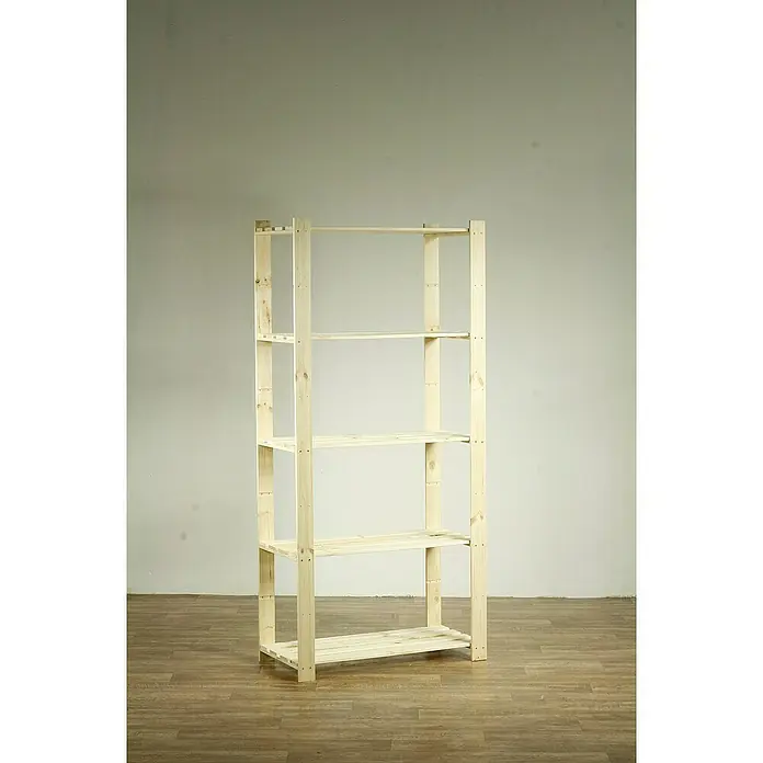 Proregal Holzregal PINEPEAK - H x B x T: 170 x 80 x 38 cm, Anzahl Böden: 5 Stk., Schrauben, Natur