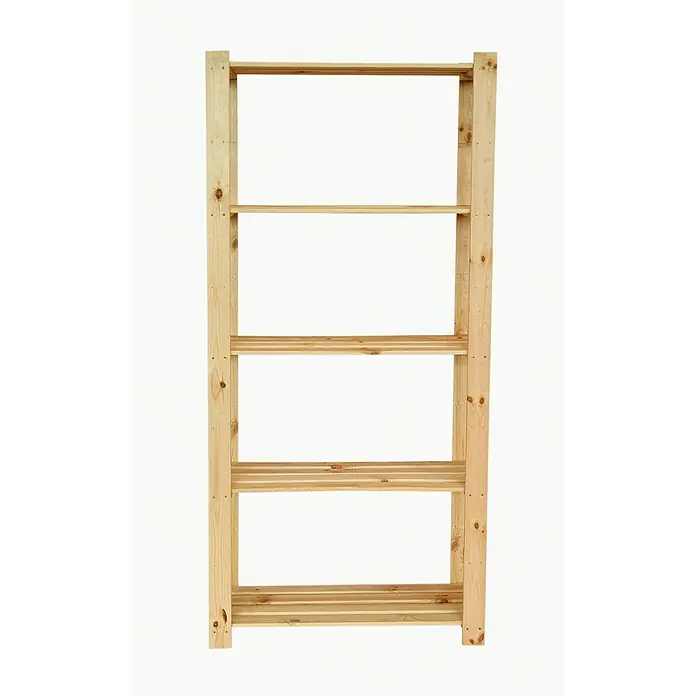 Proregal Holzregal PINEPEAK - H x B x T: 170 x 80 x 38 cm, Anzahl Böden: 5 Stk., Schrauben, Natur
