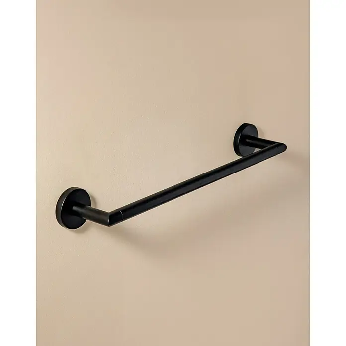 Cosmic Toallero de barra Dual Start - 40 cm, Negro - Elegante toallero negro mate para montaje en pared. Destaca por su diseño minimalista y su construcción de alta calidad.