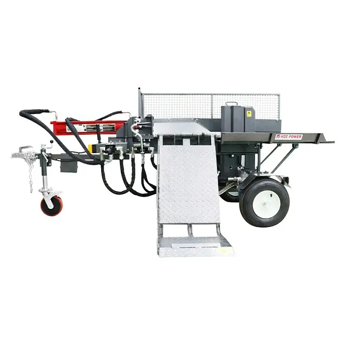 HZC Power Holzspalter HS30999E - 6,5 PS, 30 t, Max. Spaltgutlänge: 57 cm - Nahaufnahme eines Holzspalters von HZC Power, der durch seine robuste Bauweise und die hochwertigen Komponenten besticht.
