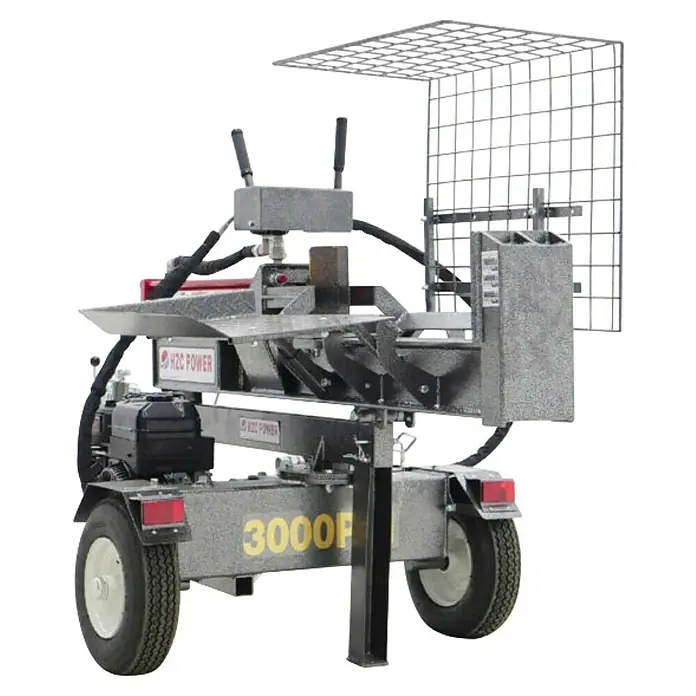 HZC Power Holzspalter HS30245 - 30 t, Max. Spaltgutlänge: 600 mm - Nahaufnahme eines H2C Power 3000F Holzspalters, der robuste Leistung für effizientes Brennholzspalten bietet.