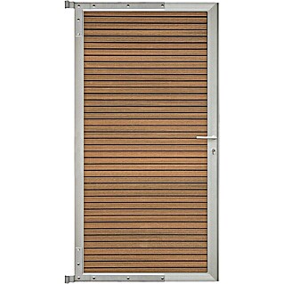 GartenLand Zauntor WPC Zaun Tor Shadowline (90 x 175 cm, Mahagoni, Verbundwerkstoff)