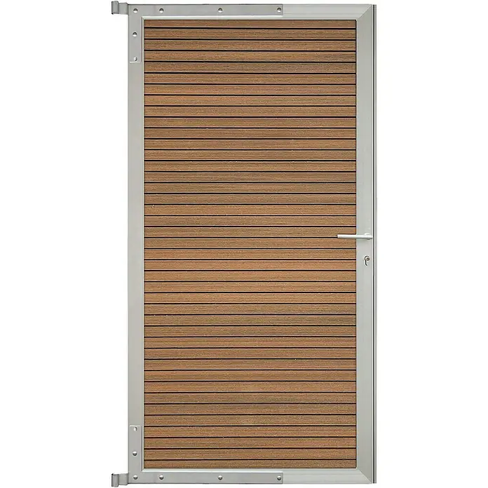GartenLand Zauntor WPC Zaun Tor Shadowline - 90 x 175 cm, Mahagoni, Verbundwerkstoff