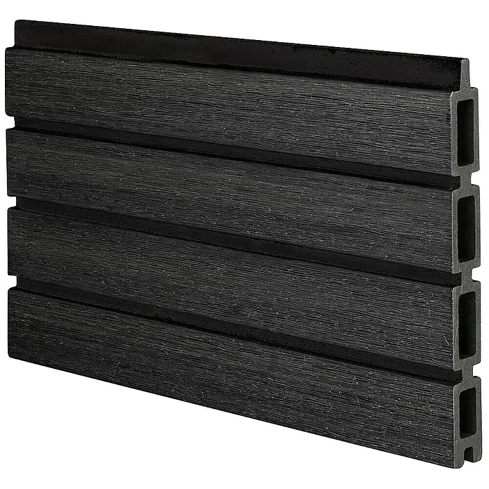 GartenLand Steckzaun-Element WPC Zaun Shadowline Musterstück - B x H: 20 x 18 cm, Deep Black, Verbundwerkstoff