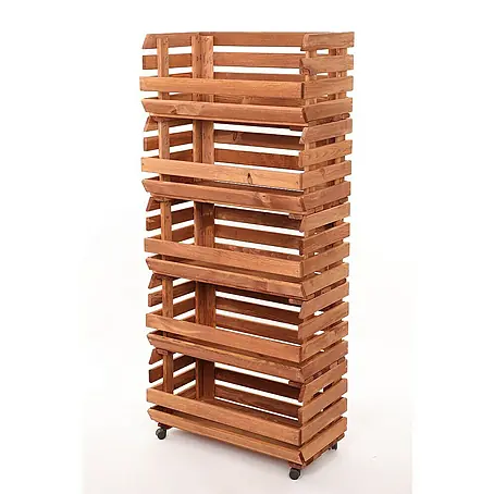 Proregal  Holzregal Gemüseregal VeggieRoll mit Rollen