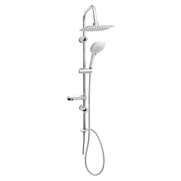 Sanotechnik Sistem za tuš AS455K  (Kromirana ročna prha s 5 funkcijami, Krom/Bela, Višina: 98,5 cm) | Tuš stebri | Tuš glave in tuš garniture | Kopalnica in sanitarije | Izdelki | BAUHAUS