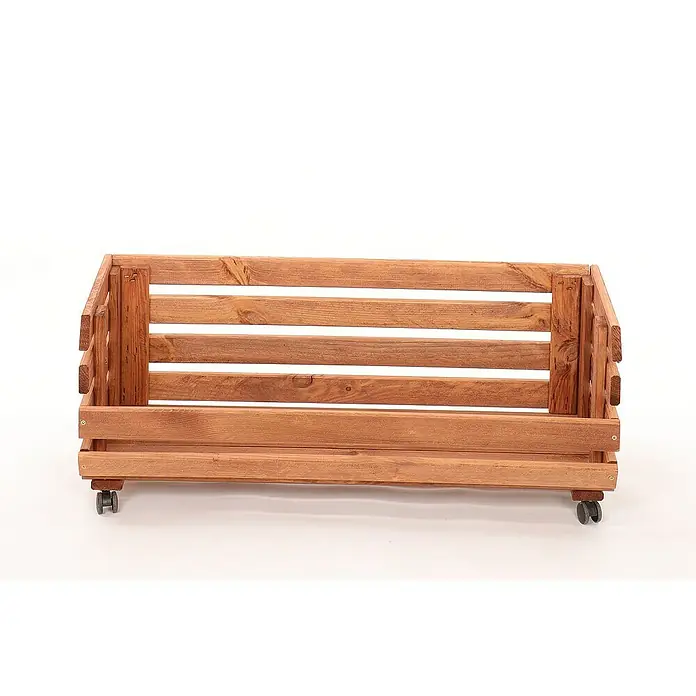 Proregal Holzregal Gemüseregal VeggieRoll mit Rollen - Anzahl Böden: 1 Stk., Schrauben, Braun