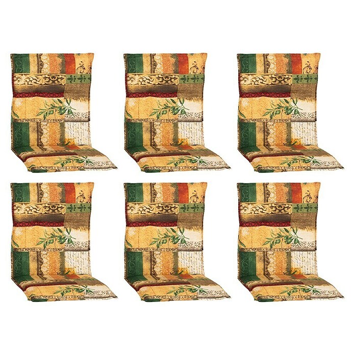 beo Gartenmöbel-Auflage Glasgow (Hochlehner, 6 Stk., L x B x H: 100 x 48 x 5 cm, 50% Baumwolle/50% Polyester, Mehrfarbig) | BAUHAUS