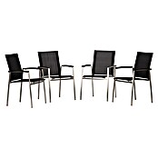 Acamp Stapelsessel Auris (4 Stk., Stapelbar, Schwarz/Silver, B x T x H: 55 x 60 x 90 cm) | BAUHAUS