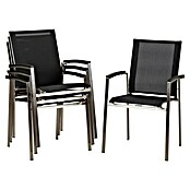 Acamp Stapelsessel Auris (4 Stk., Stapelbar, Schwarz/Silver, B x T x H: 55 x 60 x 90 cm) | BAUHAUS
