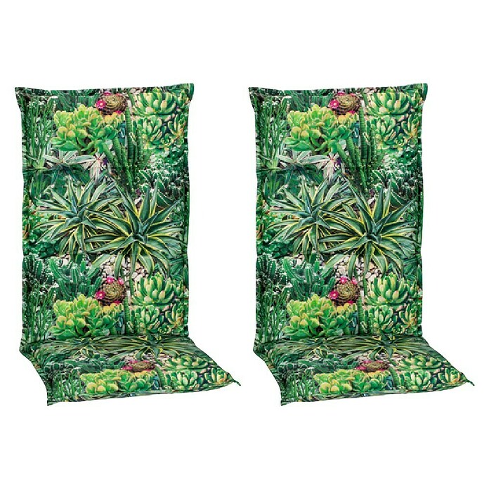 beo Gartenmöbel-Auflage Tegernsee (Hochlehner, 2 Stk., L x B x H: 191 x 58 x 8 cm, 50% Baumwolle/50% Polyester, Grün) | BAUHAUS