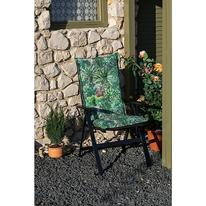 beo Gartenmöbel-Auflage Tegernsee (Hochlehner, 2 Stk., L x B x H: 191 x 58 x 8 cm, 50% Baumwolle/50% Polyester, Grün) | BAUHAUS