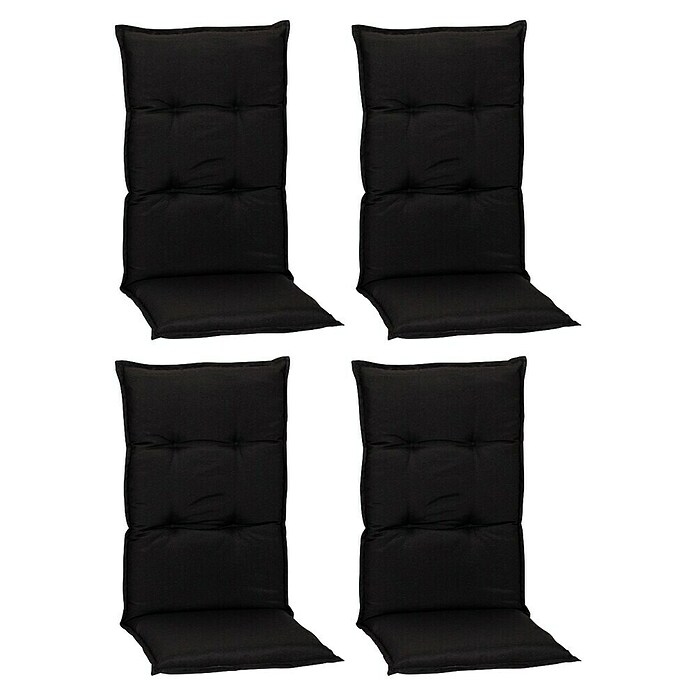 beo Gartenmöbel-Auflage Trabzon (Hochlehner, 4 Stk., L x B x H: 118 x 46 x 8 cm, 50% Baumwolle, 50% Polyester, Schwarz) | BAUHAUS