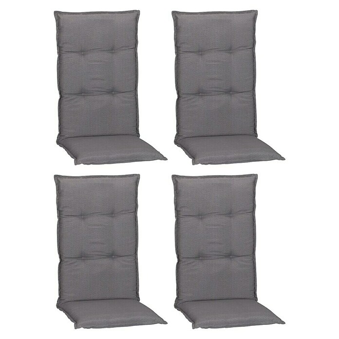 beo Gartenmöbel-Auflage Tanana (Hochlehner, 4 Stk., L x B x H: 118 x 46 x 8 cm, Baumwolle, Polyester, Schaumvlies, Grau) | BAUHAUS