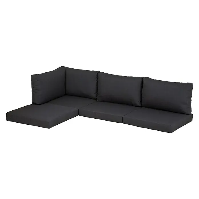 beo Ersatzkissen Shadow - Passend für: Shadow Lounge Weekend, Schwarz, Baumwolle - Eine modulare graue Gartensitzgruppe mit Rücken- und Sitzkissen, ideal zum Entspannen im Freien. Bequeme Gartenmöbel für den stilvollen Außenbereich.