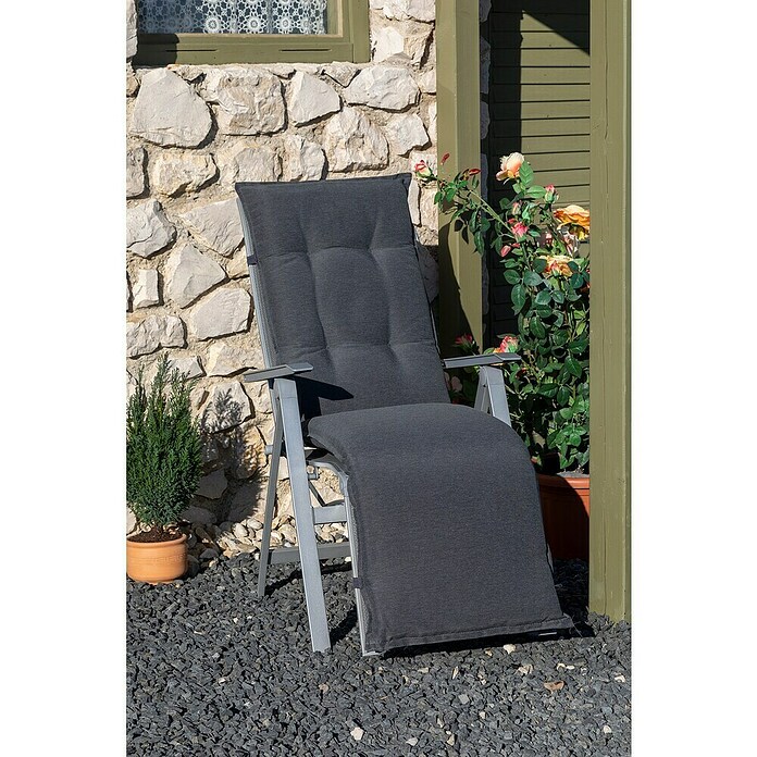 beo Gartenmöbel-Auflage (Relaxsessel, 1 Stk., L x B x H: 171 x 46 x 8 cm, Baumwolle, Polyester, Anthrazit) | BAUHAUS
