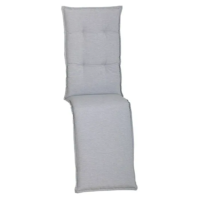 beo Gartenmöbel-Auflage Taipeh - Relaxsesselauflage, 1 Stk., L x B x H: 171 x 50 x 6 cm, Baumwolle, Polyester, Grau - Graue Liegenauflage mit Knöpfen, ideal für Entspannung im Garten oder auf der Terrasse. Bequeme Polsterung für optimalen Komfort im Freien.