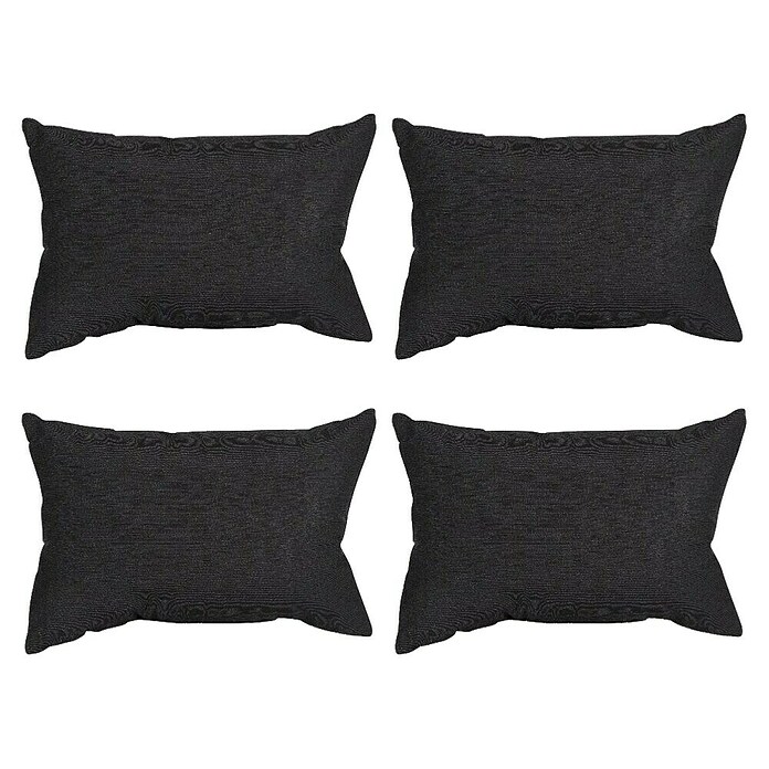 beo Rückenkissen (4 Stk., 60 x 30 x 20 cm, 30% Baumwolle, 70% Polyester, Schwarz) | BAUHAUS