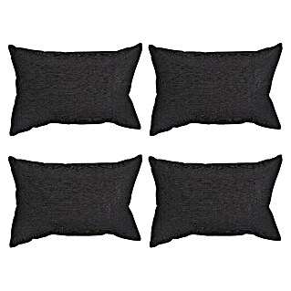 beo Rückenkissen (4 Stk., 60 x 30 x 20 cm, 30% Baumwolle, 70% Polyester, Schwarz)