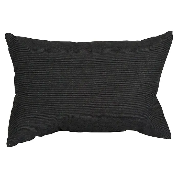beo Rückenkissen - 4 Stk., 60 x 30 x 20 cm, Schwarz - Nahaufnahme eines schwarzen Sofakissens mit horizontalem Rippenmuster, das eine elegante und komfortable Note für jedes Wohnzimmer bietet.