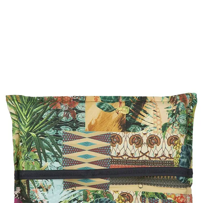 beo Gartenmöbel-Auflage Texas - Niederlehner, 6 Stk., L x B x H: 98 x 46 x 8 cm, Baumwolle, Polyester, Grün/Gelb - Bunte Clutch mit tropischem Muster. Ein echter Hingucker mit Pflanzenmotiven und geometrischen Formen für den stilbewussten Auftritt.