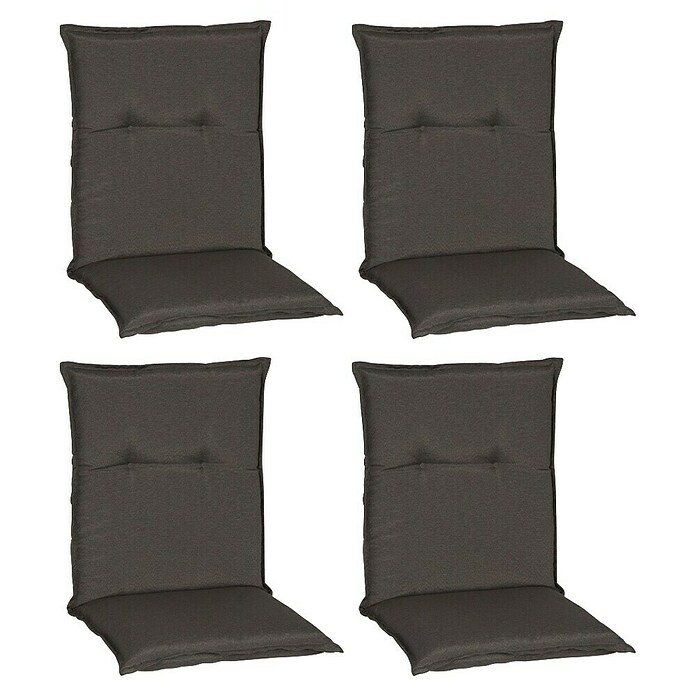beo Gartenmöbel-Auflage Trier (Niederlehner, 4 Stk., L x B x H: 98 x 46 x 8 cm, 60% Baumwolle, 40% Polyester, Anthrazit) | BAUHAUS