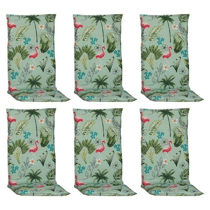 beo Gartenmöbel-Auflage Genua (Niederlehner, 6 Stk., L x B x H: 120 x 48 x 5 cm, 50% Baumwolle/50% Polyester, Bunt, Grün, Oliv-grün, Rosa) | BAUHAUS