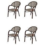 Acamp Stapelsessel Maui (4 Stk., Aluminium, Stapelbar, Braun, B x T x H: 60,5 x 56 x 85 cm) | BAUHAUS