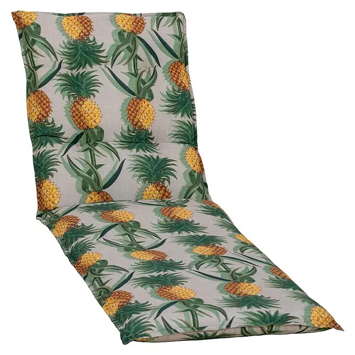 beo Gartenmöbel-Auflage Treffelstein - Liegenauflage, 1 Stk., L x B x H: 191 x 58 x 8 cm, Baumwolle, Polyester, Grün/Gelb - Gepolsterte Liege mit Ananas-Muster. Die stilvolle und bequeme Liege ist mit einem lebendigen Ananas-Muster versehen und bietet eine entspannende Sitzgelegenheit.