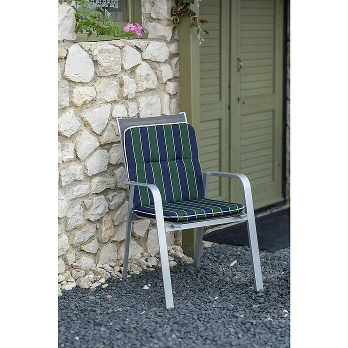 beo Gartenmöbel-Auflage Paselista (Niederlehner, 4 Stk., L x B x H: 96 x 47 x 5 cm, 50% Baumwolle/50% Polyester, Blau/Grün) | BAUHAUS