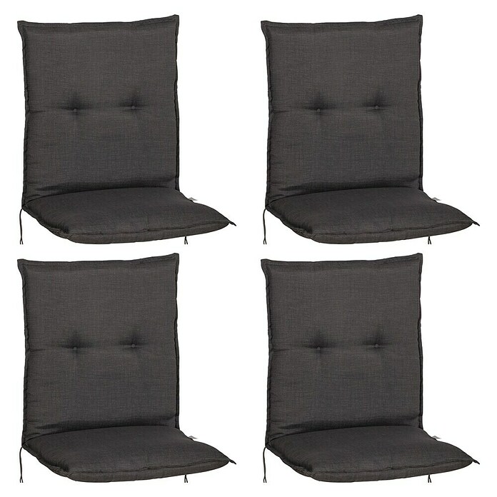Gartenmöbel-Auflage Belsh (Niederlehner, 4 Stk., L x B x H: 118 x 50 x 6 cm, 50% aus Baumwolle/50% aus Polyester, Dunkelgrau) | BAUHAUS
